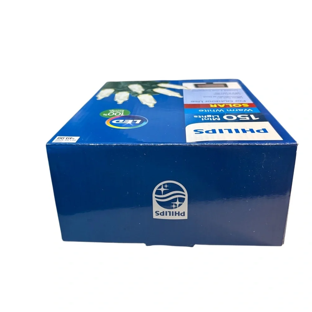 Phillips 150 Mini Christmas White Lights Solar Outdoors Use LED & Holiday Style